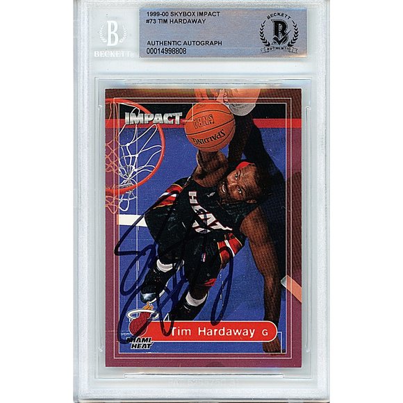 Tim Hardaway Signed 1999-00 Skybox Impact Basketball Card Beckett Heat Autograph - Picture 1 of 5